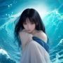 歌曲海资料员小鹿在书架前查找音乐杂志,手边放着一杯咖啡,午后阳光斜照